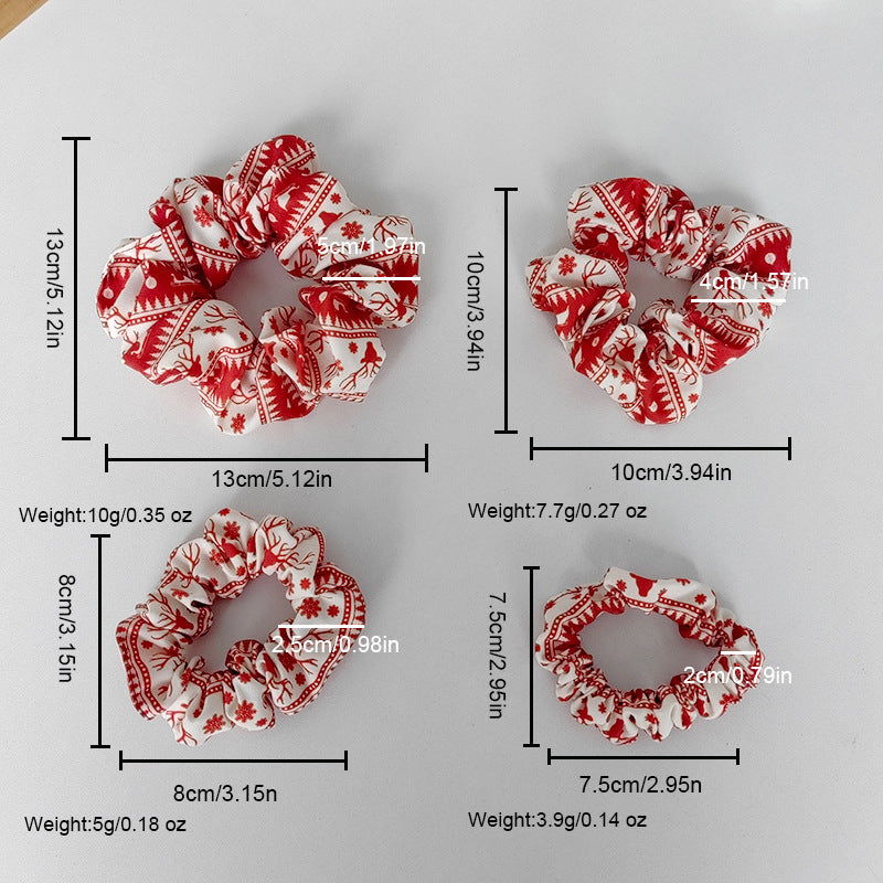 Wholesale Christmas satin large intestine hair tie high elastic rubber band hair tie